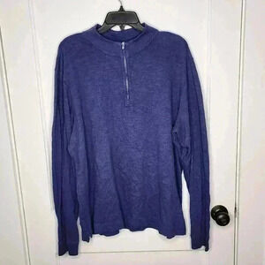 Peter Millar 1/4 Zip Sweater Men's XL Crown Sport Blue Pullover Cotton Golf